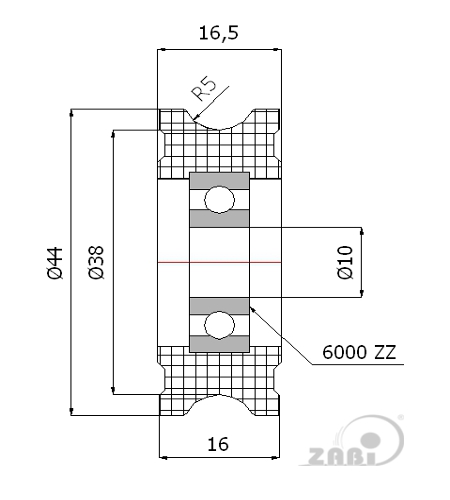 Kladka plastová s ložiskem profilovaná